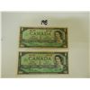 Image 1 : 2 CANADIAN 1$ BANK NOTE 1967