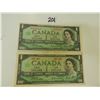Image 1 : 2 CANADIAN 1$ BANK NOTE 1967