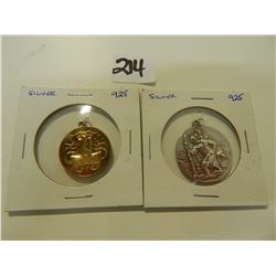 925 SILVER PENDANTS/ST CHISTOPHER GOOD VS EVIL PENDANT