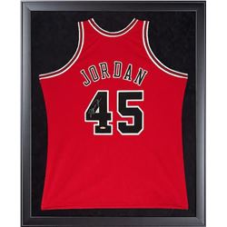 Michael Jordan Signed Bulls 32x44 Custom Framed Authentic Mitchell  Ness #45 Jersey (UDA COA)