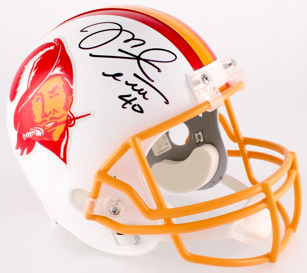 mike alstott signed helmet