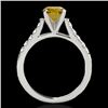 Image 2 : 1.45 CTW Certified Si/I Fancy Intense Yellow Diamond Solitaire Ring 10K White Gold - REF-163H5A - 34