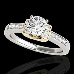 1.11 CTW H-SI/I Certified Diamond Solitaire Ring 10K White & Yellow Gold - REF-200W2F - 34830