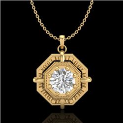 0.75 CTW VS/SI Diamond Art Deco Stud Necklace 18K Yellow Gold - REF-202X5T - 36880