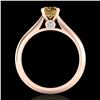 Image 4 : 0.83 CTW Intense Fancy Yellow Diamond Engagement Art Deco Ring 18K Rose Gold - REF-145T5M - 38198