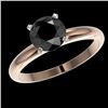 Image 2 : 1.50 CTW Fancy Black VS Diamond Solitaire Engagement Ring 10K Rose Gold - REF-47W3F - 32926