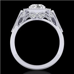 1.75 CTW VS/SI Diamond Solitaire Art Deco Ring 18K White Gold - REF-436K4W - 37319