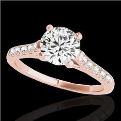 1.45 CTW H-SI/I Certified Diamond Solitaire Ring 10K Rose Gold - REF-163M5H - 34980