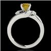 Image 2 : 2 CTW Certified Si/I Fancy Intense Yellow Diamond Bypass Solitaire Ring 10K White Gold - REF-327W3F 