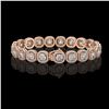 Image 2 : 14.41 CTW Cushion Diamond Designer Bracelet 18K Rose Gold - REF-2635W6F - 42627