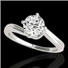 1 CTW H-SI/I Certified Diamond Bypass Solitaire Ring 10K White Gold - REF-141N3Y - 35032