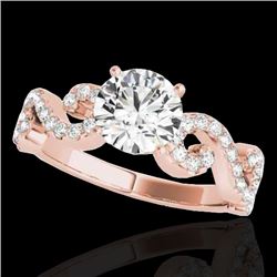 1.4 CTW H-SI/I Certified Diamond Solitaire Ring 10K Rose Gold - REF-218W2F - 35242