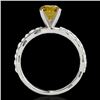 Image 2 : 1.4 CTW Certified Si/I Fancy Intense Yellow Diamond Solitaire Ring 10K White Gold - REF-156A4X - 348