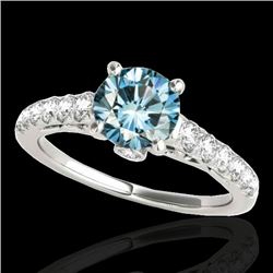 1.5 CTW Si Certified Fancy Blue Diamond Solitaire Ring 10K White Gold - REF-172X8T - 34990