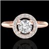 Image 1 : 0.70 CTW Micro Pave Halo Solitaire VS/SI Diamond Ring 14K Rose Gold - REF-101W3F - 23288