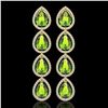 Image 1 : 8.4 CTW Peridot & Diamond Halo Earrings 10K Yellow Gold - REF-172T2M - 41311