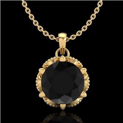 1.36 CTW Fancy Black Diamond Solitaire Art Deco Stud Necklace 18K Yellow Gold - REF-85F5N - 38103