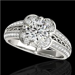 2.05 CTW H-SI/I Certified Diamond Solitaire Halo Ring 10K White Gold - REF-371F3N - 34265