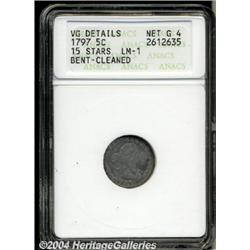 1797[H10C] 15 Stars--Bent, Cleaned--ANACS. VG Details, Net Good 4.