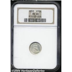 1852[H10C] MS65 NGC.
