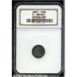 1867[H10C] MS66 NGC.