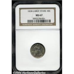 1838[10C] Large Stars MS67 NGC.