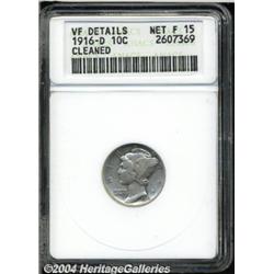 1916-D[10C]--Cleaned--ANACS. VF Details, Net F15.