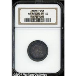 1873[25C] No Arrows PR62 NGC.