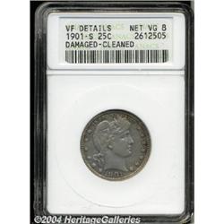 1901-S[25C]--Damaged, Cleaned--ANACS. VF Details, Net VG8.