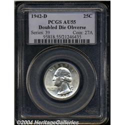 1942-D[25C] Doubled Die Obverse AU55 PCGS.