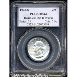 1943-S[25C] Doubled Die Obverse MS64 PCGS.