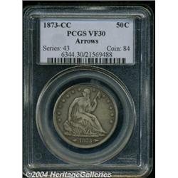 1873-CC[50C] Arrows VF30 PCGS.
