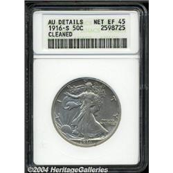 1916-S[50C]--Cleaned--ANACS. AU Details, Net XF45.