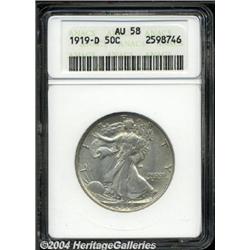 1919-D[50C] AU58 ANACS.