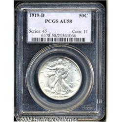 1919-D[50C] AU58 PCGS.