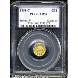 1851-C[G$1] AU58 PCGS.