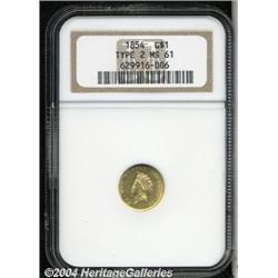 1854[G$1] Type Two MS61 NGC.