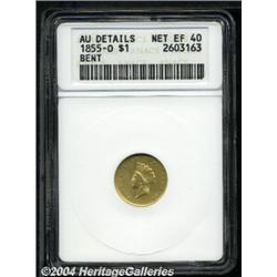 1855-O[G$1]--Bent--ANACS. AU Details, Net XF40.
