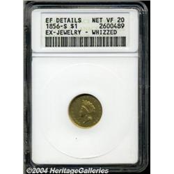 1856-S[G$1] Type Two--Ex-Jewelry, Whizzed--ANACS. XF Details, Net VF20.