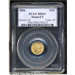1856[G$1] Slanted 5 MS63 PCGS.