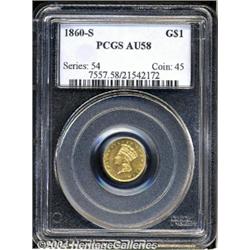 1860-S[G$1] AU58 PCGS.