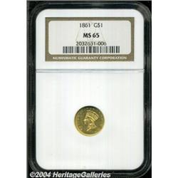 1861[G$1] MS65 NGC.