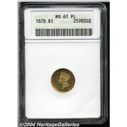 1878[G$1] MS61 Prooflike ANACS.