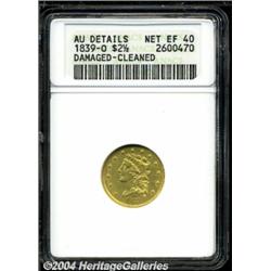 1839-O[$2 1/2]--Damaged, Cleaned--ANACS. AU Details, Net XF40.