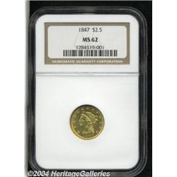 1847[$2 1/2] MS62 NGC.