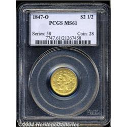 1847-O[$2 1/2] MS61 PCGS.