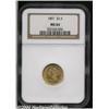Image 1 : 1891[$2 1/2] MS64 NGC.