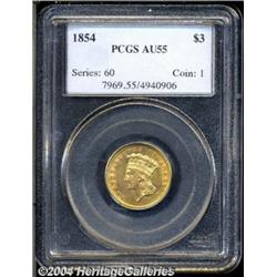 1854[$3] AU55 PCGS.