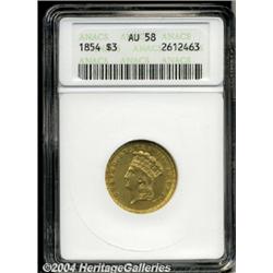 1854[$3] AU58 ANACS.