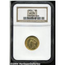1854[$3] AU58 NGC.
